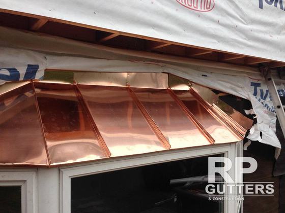 Copper bay roof, close up